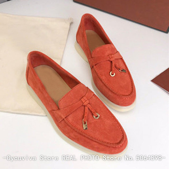 Women's Suede Slip On Loafers