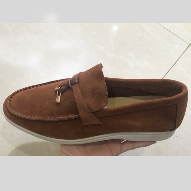 Women's Suede Slip On Loafers