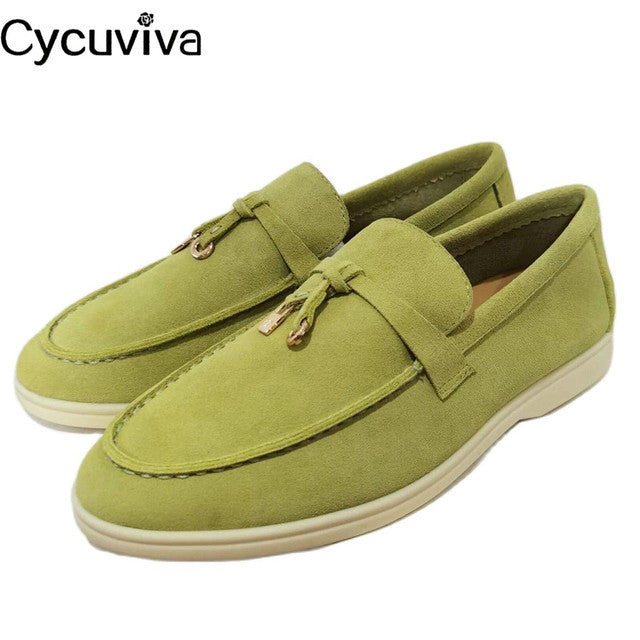 Women's Suede Slip On Loafers