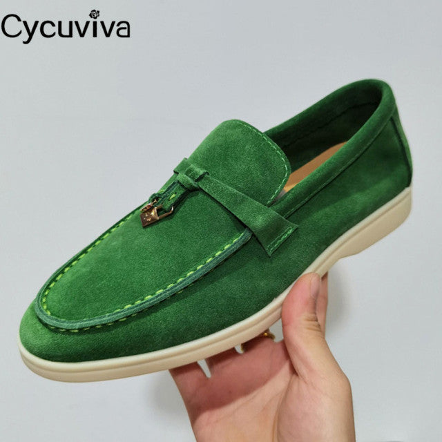 Women's Suede Slip On Loafers