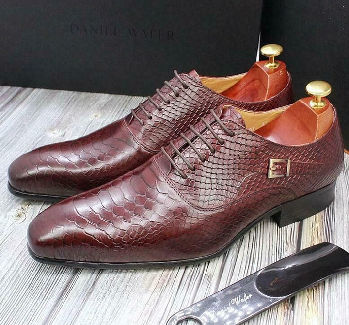 Men's Leather Square Toe Business Dress Shoes