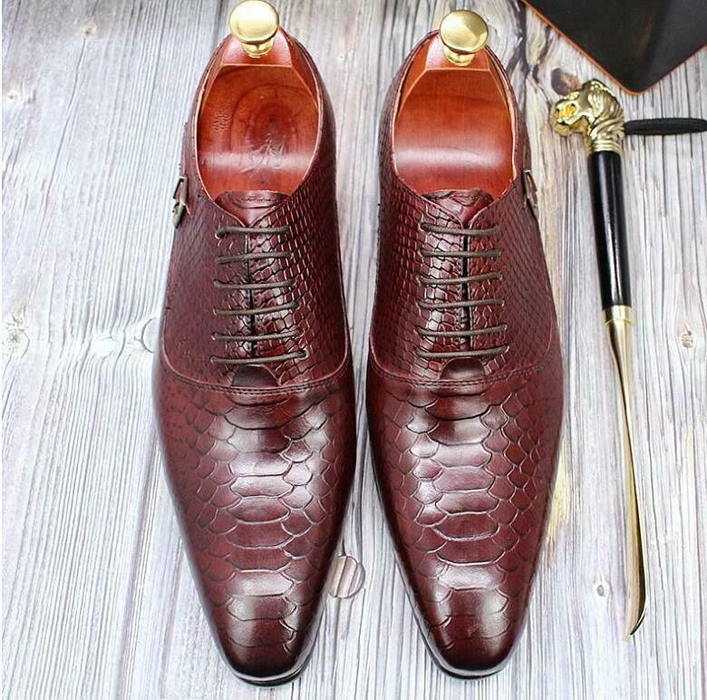 Men's Leather Square Toe Business Dress Shoes