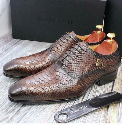 Men's Leather Square Toe Business Dress Shoes