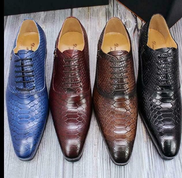 Men's Leather Square Toe Business Dress Shoes